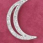 STERLING SILVER CZ CRESCENT MOON PENDANT