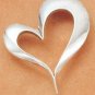 STERLING SILVER LARGE IRREGULAR HEART CHARM  /PENDANT