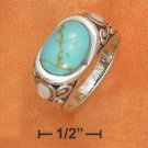 STERLING SILVER  OVAL TURQUOISE FILIGREE RING