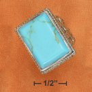STERLING SILVER LARGE RECTANGULAR TURQUOISE RING