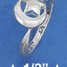  STERLING SILVER HP 9MM HP CRESCENT MOON & STAR RING