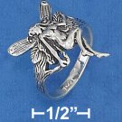 PRETTY STERLING SILVER 15X22MM ANTIQUED FAIRY RING.