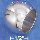 GORGEOUS STERLING SILVER HIGH POLISH HALF ROUND 16.5MM WIDE WEDDING BAND.