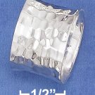 STERLING SILVER 15MM CONCAVED HAMMERED RING