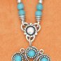 STERLING SILVER 17-21"  1 STRAND 4MM TURQUOISE BEAD NECKLACE