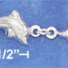 STERLING SILVER 7" ITALIAN 16MM PUFFED DOLPHIN LINKED BRACELET