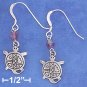 STERLING SILVER ANTIQUED SOUTHWEST TURTLE EARRINGS