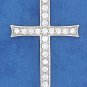 STERLING SILVER RP 18" CABLE NECKLACE WITH CZ CROSS PENDANT