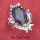 STERLING SILVER   5.8 CT OVAL SYNTHETIC TANZANITE  RING