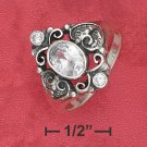 STERLING SILVER 1.75CT C  Z W/ FANCY FILIGREE DESIGN