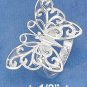 STERLING SILVER HIGH POLISH LARGE OPEN BUTTERFLY RING.