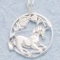 STERLING SILVER DC UNICORN W/IN CIRCLE CHARM