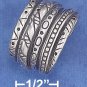 STERLING SILVER ANTIQUED 15MM SOUTHWEST DESIGN 6 BAND ILLUSION STACK RING .