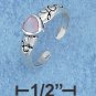 STERLING SILVER HIGH POLISH "I HEART YOU" TOE RING WITH 4MM PINK MOP HEART