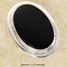 STERLING SILVER EXTRA LARGE BEZEL SET OVAL ONYX RING