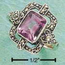 STERLING SILVER MARCASITE AMETHYST RING