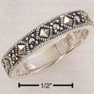 STERLING SILVER 4MM DIAMOND SHAPE MARCASITE BAND