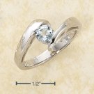 DESIGNER WRAPPED 5MM RND GENUINE SKY BLUE TOPAZ  RING