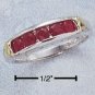 STERLING SILVER RING W/ CHANNEL SET GENUINE RUBY