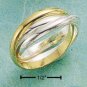 STERLING SILVER & VERMEIL TRIPLE BAND PUZZLE RING
