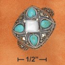 STERLING SILVER TURQUOISE TEARDROPS RING