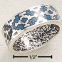 STERLING SILVER INLAID TURQUOISE AZTEC DESIGN BAND