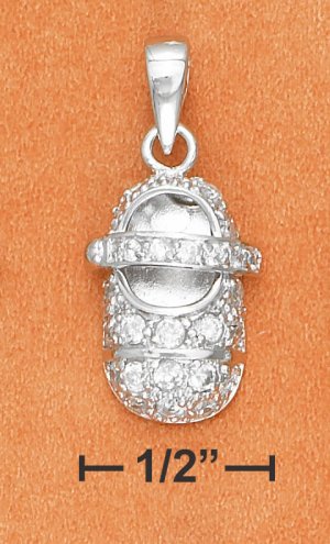 STERLING SILVER APRIL LARGE DIAMOND COLORED CZ BIRTHSTONE BOOTIE CHARM