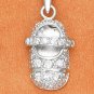 STERLING SILVER APRIL LARGE DIAMOND COLORED CZ BIRTHSTONE BOOTIE CHARM