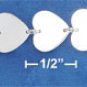 STERLING SILVER 8" HP GRADUATED FLAT HEART LINK BRACELET