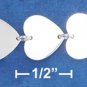 STERLING SILVER 8" HP GRADUATED FLAT HEART LINK BRACELET