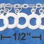 STERLING SILVER 7" OPEN LINK BRACELET WITH MULTIPLE OPEN CIRCLE DANGLES