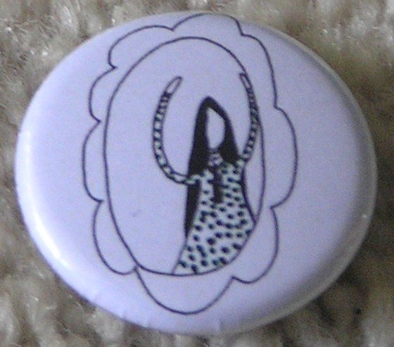 pear girl polka dot badge