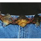 NEW Brown Braided Macrame MOP Shell Belt Waist 24.5 S