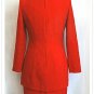 Vtg Retro 80s Red Brocade Layered Formal Suit Dress 4