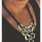 NEW Tribal Black Beads MOP Circle Disks Tier Necklace