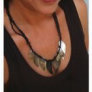 NEW Black Beads Carved Shell PendantsTribal Necklace