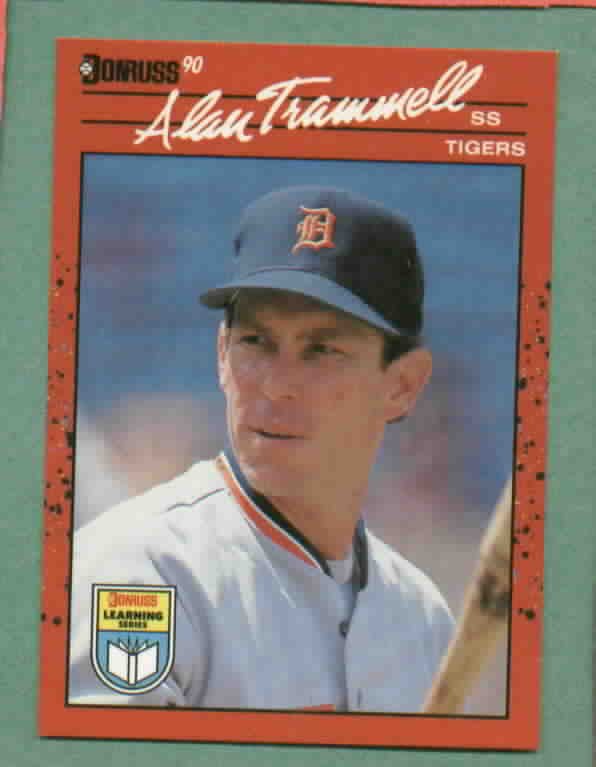 1990 Donruss Learning Series Alan Trammell Detroit Tigers Oddball