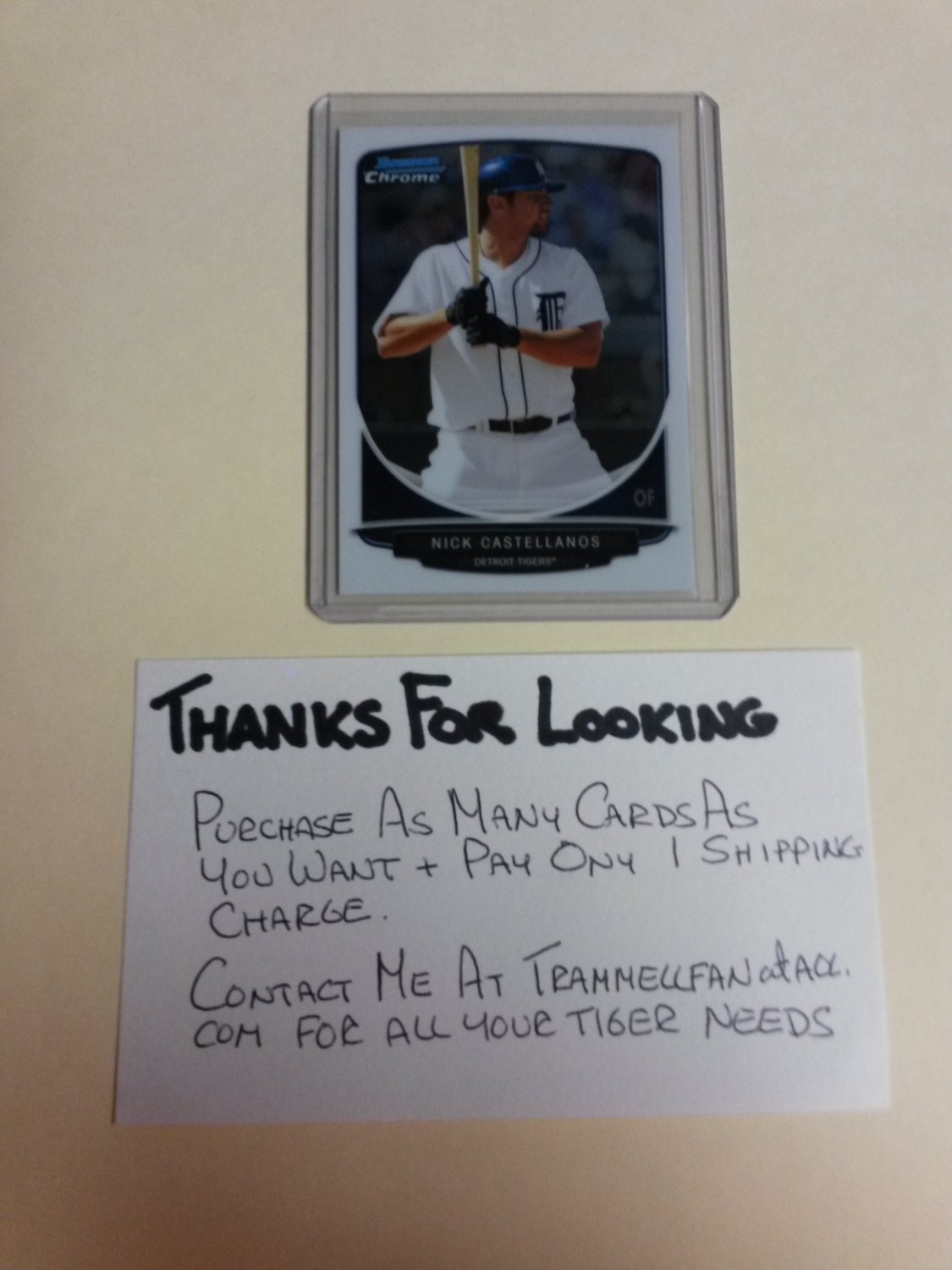 2013 Bowman Chrome Nick Castellanos Rookie Card Detroit Tigers # TP-36