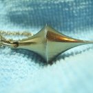 Modernist Solid Silver-tone Pendant on Chain Necklace