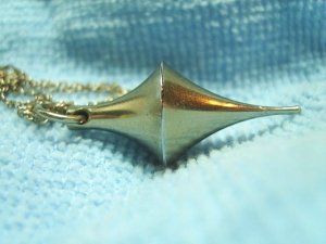 Modernist Solid Silver-tone Pendant on Chain Necklace