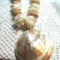 Chunky Shell Chips and Wood with HUGE SHELL Necklace