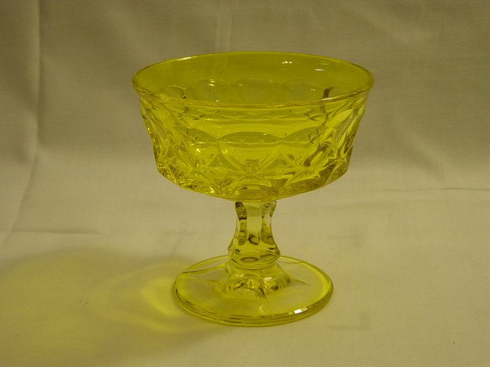 Noritake Crystal Perspective Yellow Glass Tall Sherbet or Champagne Goblet