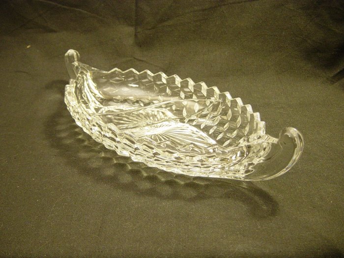Fostoria American Pattern Crystal Divided Relish Dish