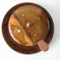 Round Rosewood Sugar pot / Bowl with wooden spoon , Brass inlay