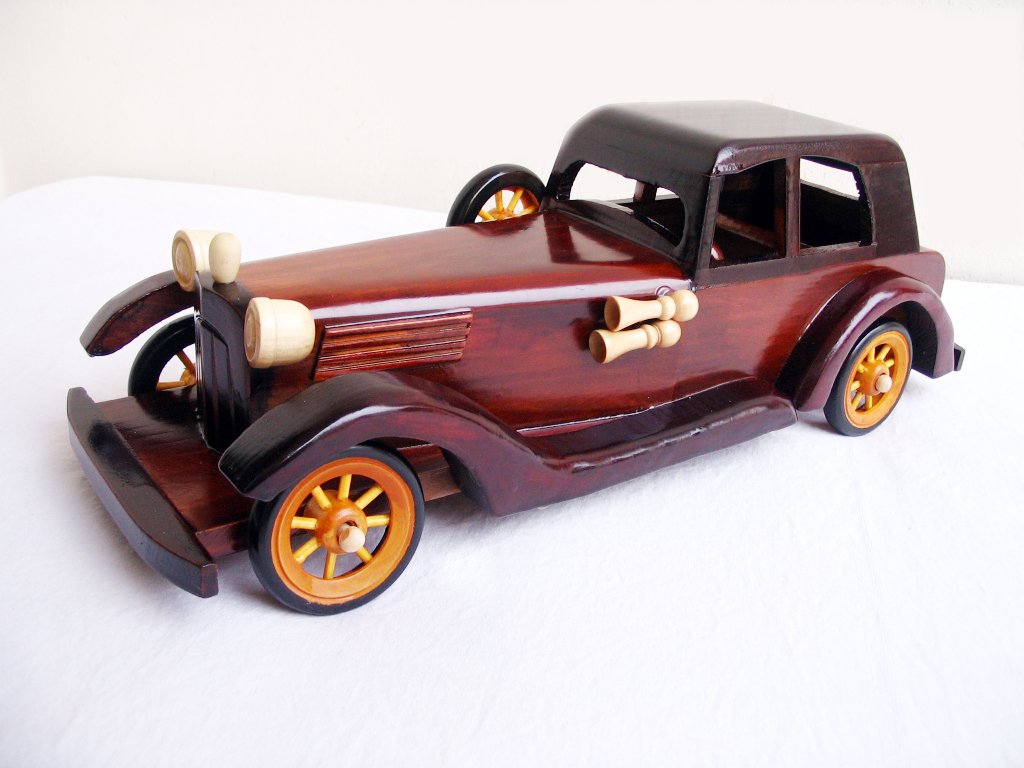 Wooden Vintage Toy Car, Handmade Wooden Toys