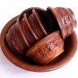 7 piece wooden hand carved bowl set, Rosewood