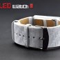 Red LED Watch with white band