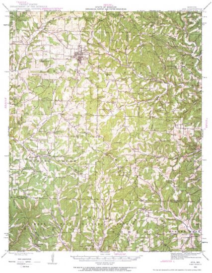 Ava 1942 Missouri vintage topo map GPS ready