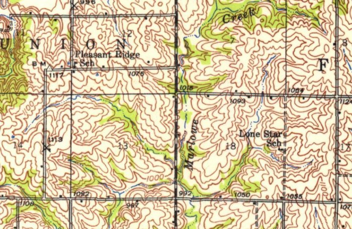 Blockton 1940 Missouri Iowa vintage topo map GPS ready