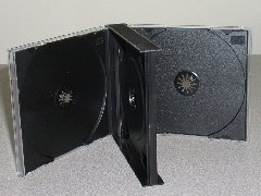 50 3-CD case w/blk tray, assembled 5 1/2"x4 3/4"X7/8" 3/4"X7/8"